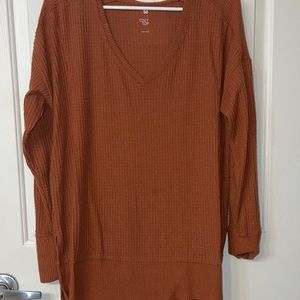 SO cozy v-neck tunic - cinnamon size large